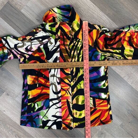 Just B Rainbow Tiger Stripe Flared 3/4 Sleeve Jacket Medium - Picture 13 of 13